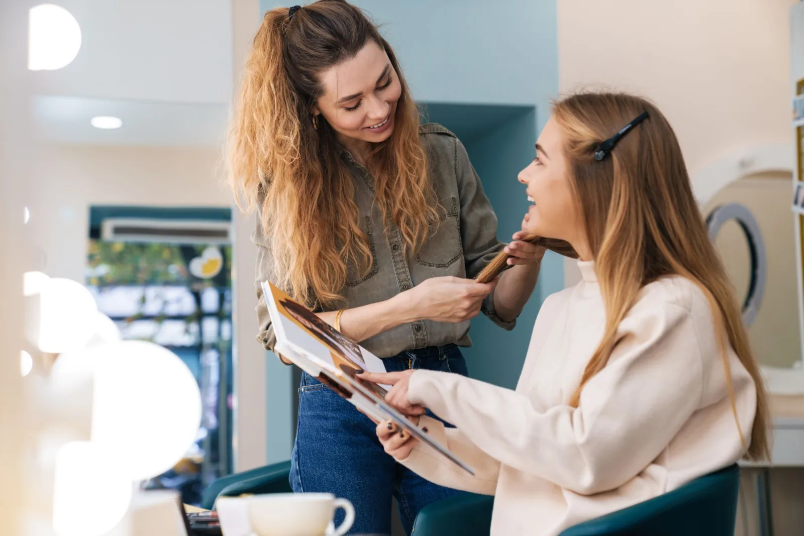 Woman at hair salon